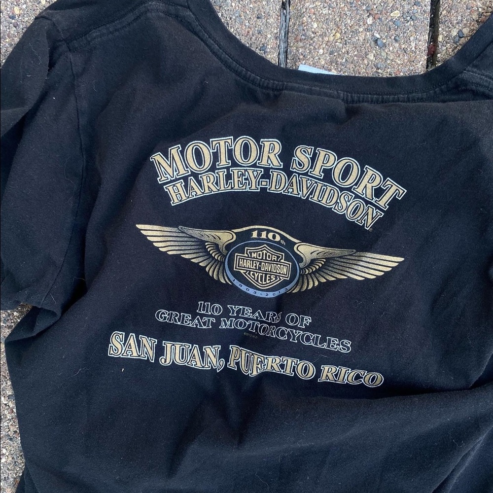 harley davidson vintage v-neck 110th anniversary tee